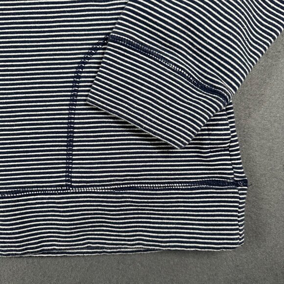 Florida State of Mine Womens Small Navy Blue White Striped Pullover 1/4 Button - Picture 3 of 9